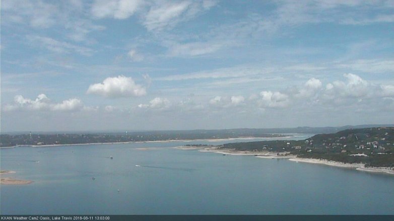 Lake Travis webcam, August 11, 2018 12:05 PM CT