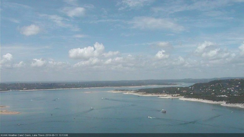 Lake Travis webcam, August 11, 2018 12:15 PM CT