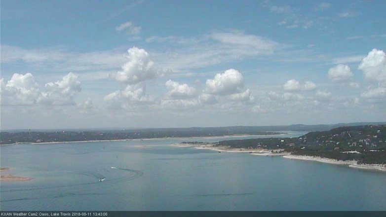 Lake Travis webcam, August 11, 2018 12:45 PM CT