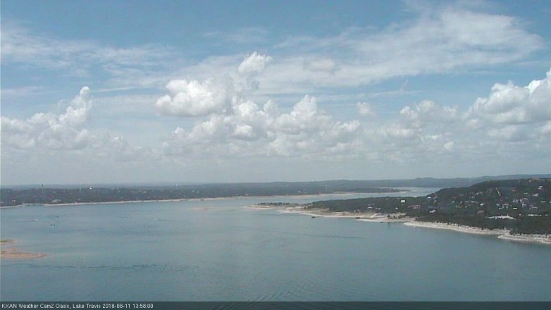 Lake Travis webcam, August 11, 2018 1:00 PM CT