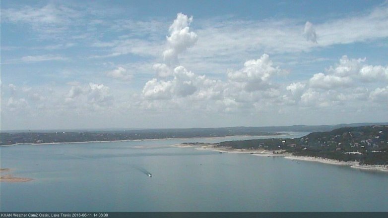 Lake Travis webcam, August 11, 2018 1:10 PM CT