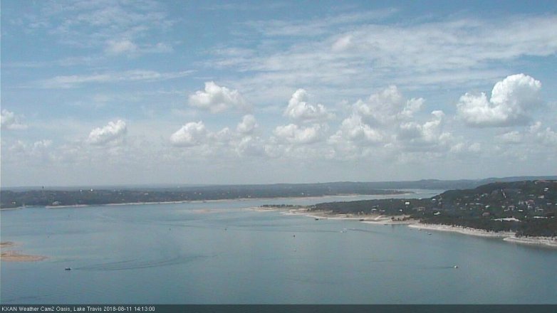 Lake Travis webcam, August 11, 2018 1:15 PM CT