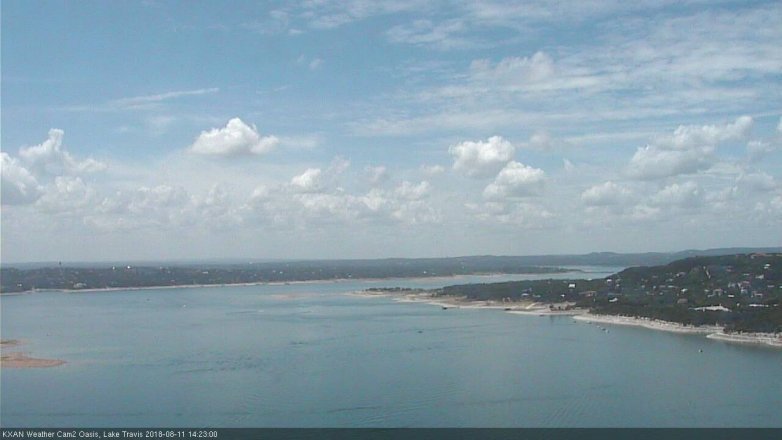 Lake Travis webcam, August 11, 2018 1:25 PM CT