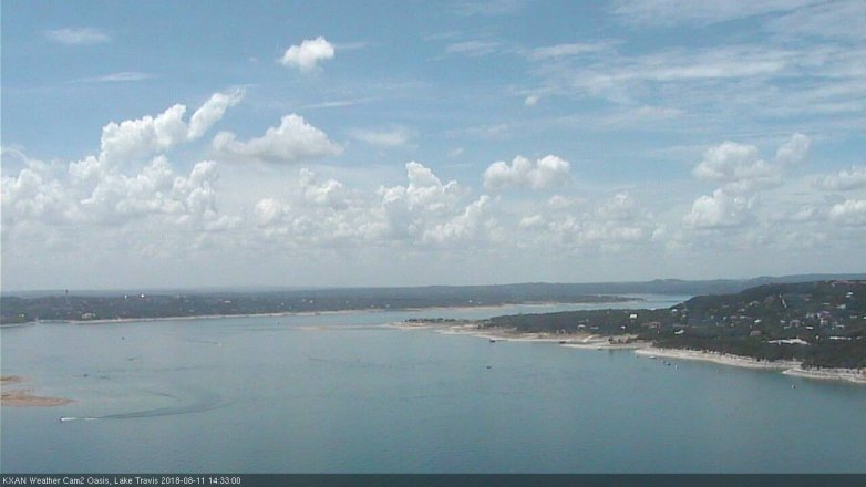 Lake Travis webcam, August 11, 2018 1:35 PM CT