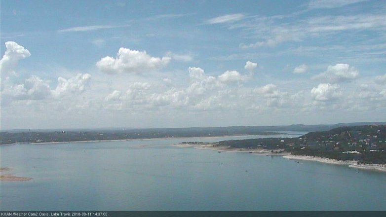 Lake Travis webcam, August 11, 2018 1:40 PM CT