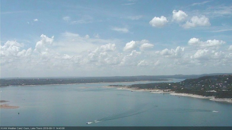 Lake Travis webcam, August 11, 2018 1:45 PM CT