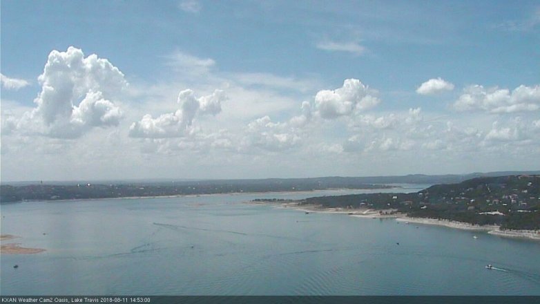 Lake Travis webcam, August 11, 2018 1:55 PM CT
