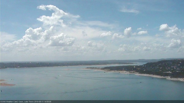 Lake Travis webcam, August 11, 2018 2:00 PM CT