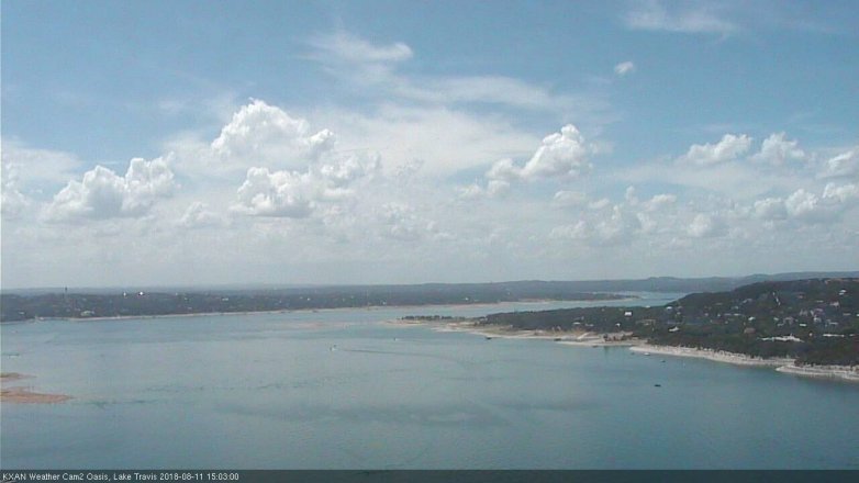 Lake Travis webcam, August 11, 2018 2:05 PM CT