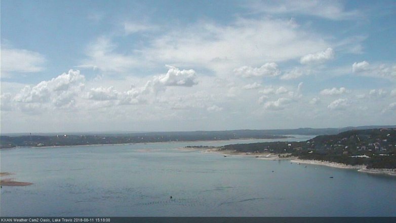 Lake Travis webcam, August 11, 2018 2:20 PM CT