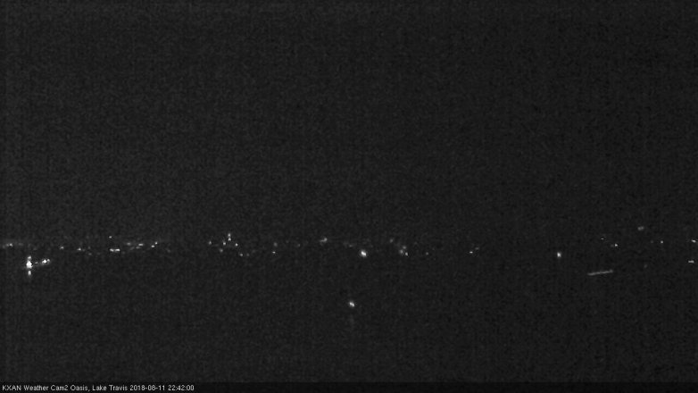 Lake Travis webcam, August 11, 2018 9:45 PM CT