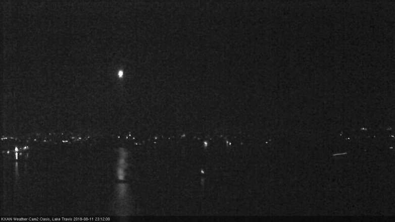 Lake Travis webcam, August 11, 2018 10:15 PM CT