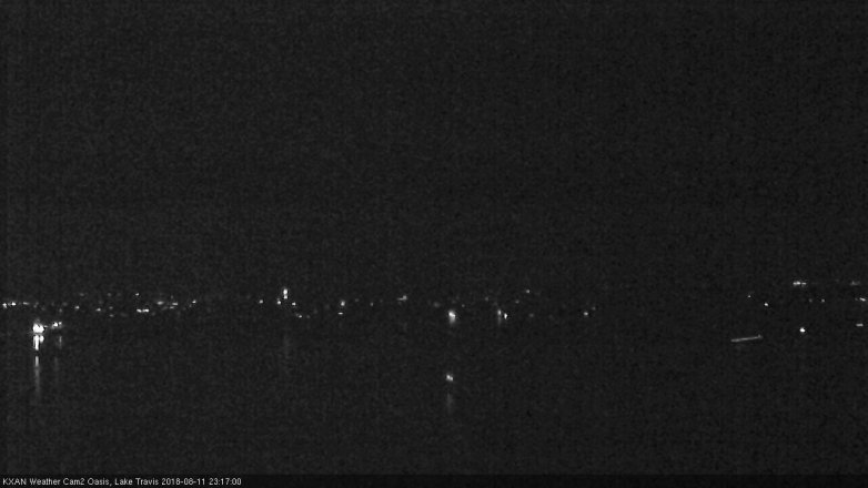 Lake Travis webcam, August 11, 2018 10:20 PM CT