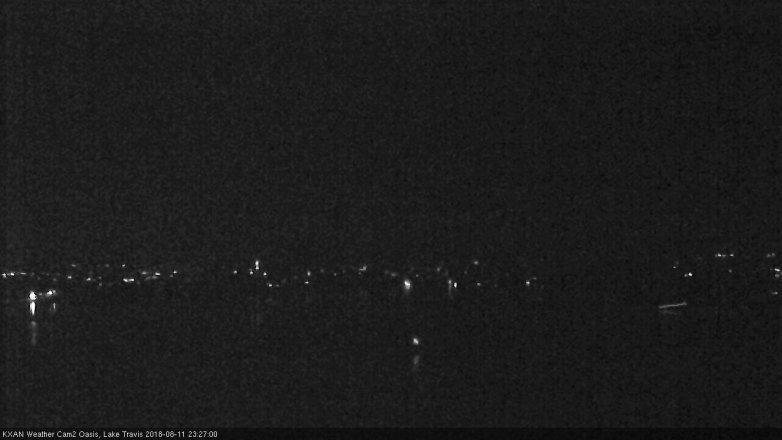 Lake Travis webcam, August 11, 2018 10:30 PM CT