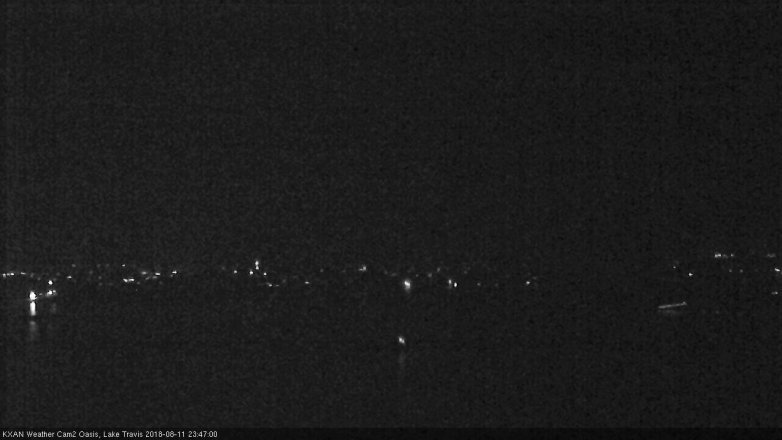 Lake Travis webcam, August 11, 2018 10:50 PM CT