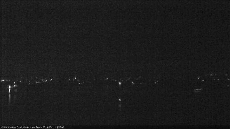 Lake Travis webcam, August 11, 2018 11:00 PM CT