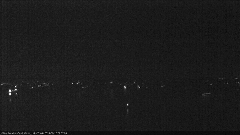 Lake Travis webcam, August 11, 2018 11:10 PM CT