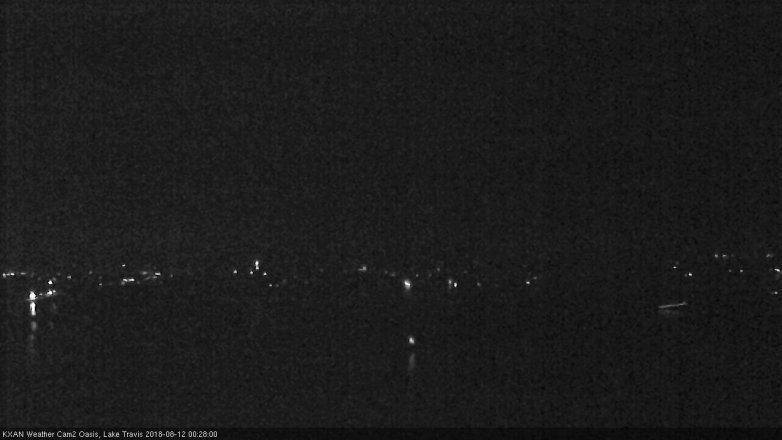 Lake Travis webcam, August 11, 2018 11:30 PM CT