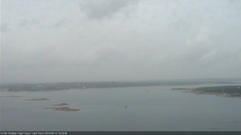Lake Travis webcam, August 12, 2018 9:30 AM CT