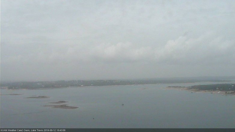 Lake Travis webcam, August 12, 2018 9:45 AM CT