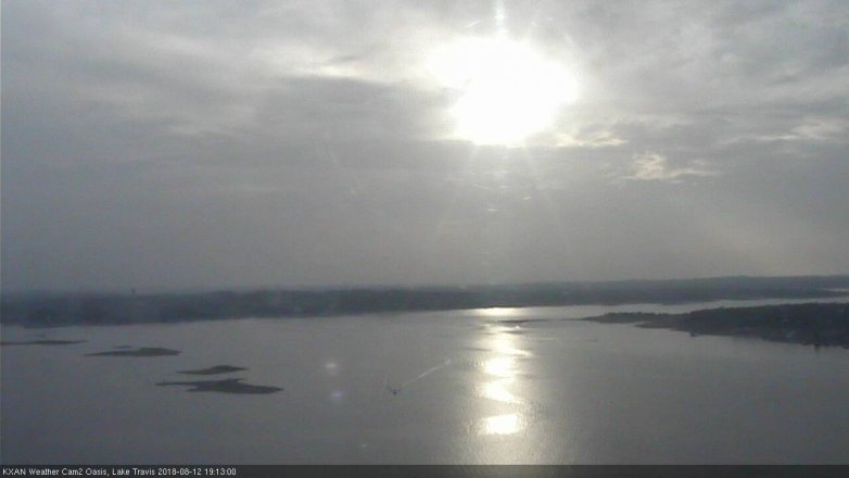 Lake Travis webcam, August 12, 2018 6:15 PM CT