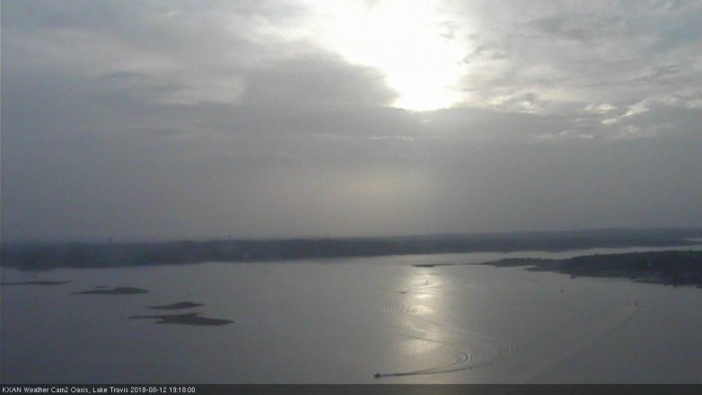Lake Travis webcam, August 12, 2018 6:20 PM CT