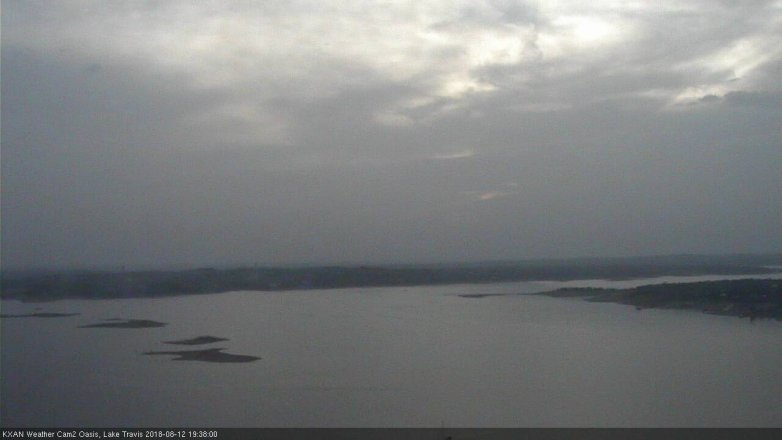 Lake Travis webcam, August 12, 2018 6:40 PM CT