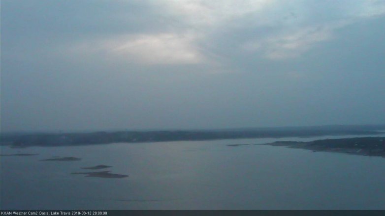 Lake Travis webcam, August 12, 2018 7:10 PM CT