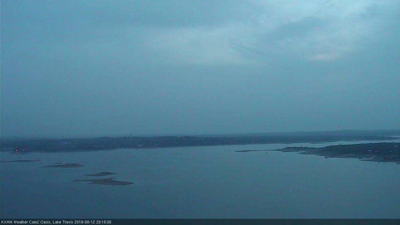 Lake Travis webcam, August 12, 2018 7:20 PM CT