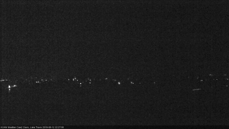 Lake Travis webcam, August 12, 2018 9:30 PM CT