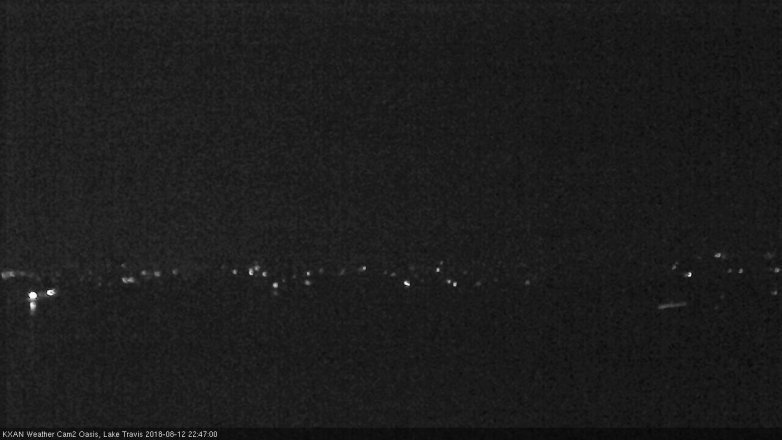 Lake Travis webcam, August 12, 2018 9:50 PM CT
