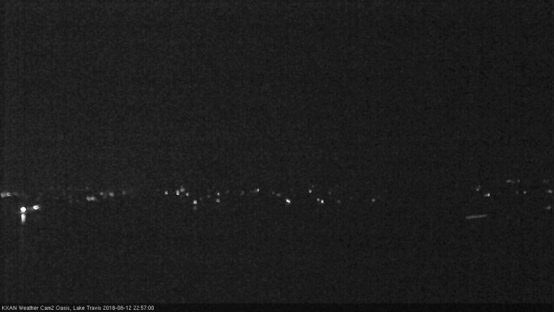 Lake Travis webcam, August 12, 2018 10:00 PM CT