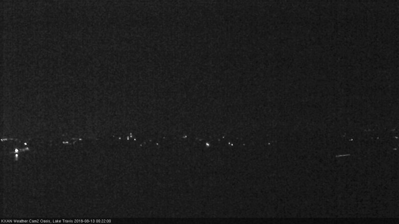 Lake Travis webcam, August 12, 2018 11:25 PM CT