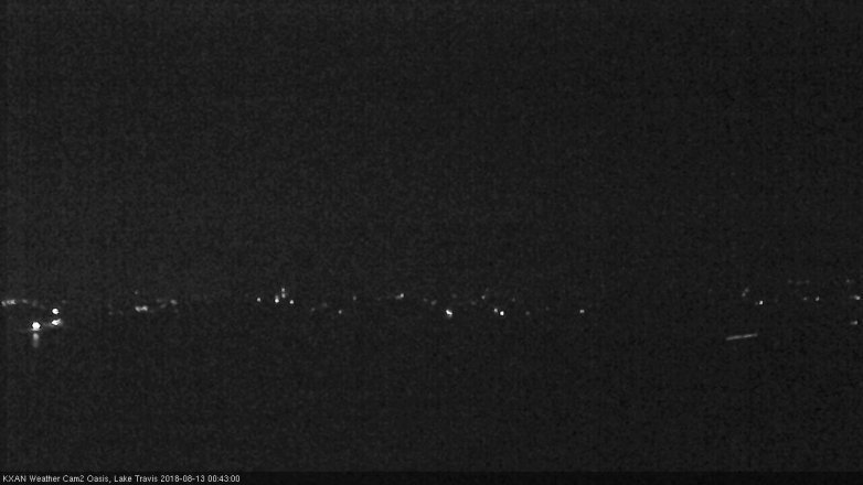 Lake Travis webcam, August 12, 2018 11:45 PM CT