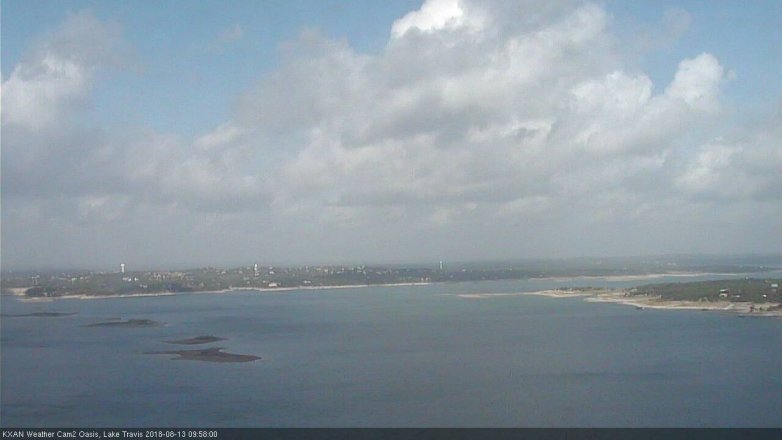 Lake Travis webcam, August 13, 2018 9:00 AM CT