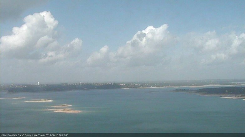Lake Travis webcam, August 13, 2018 9:25 AM CT