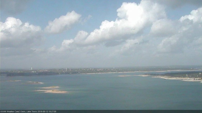 Lake Travis webcam, August 13, 2018 9:30 AM CT
