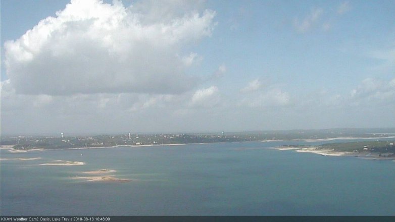 Lake Travis webcam, August 13, 2018 9:50 AM CT