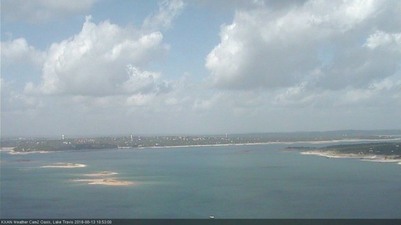 Lake Travis webcam, August 13, 2018 9:55 AM CT