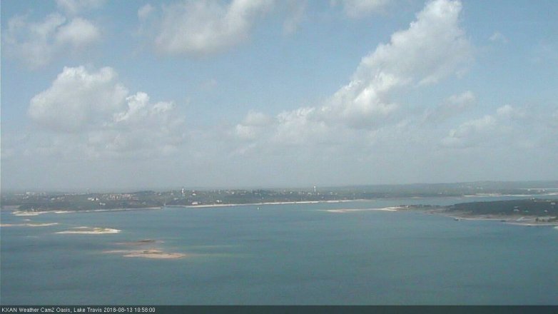 Lake Travis webcam, August 13, 2018 10:00 AM CT