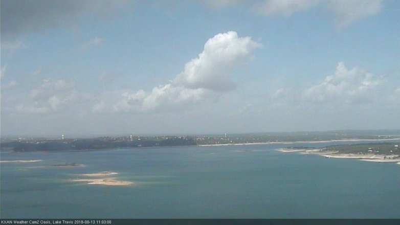 Lake Travis webcam, August 13, 2018 10:05 AM CT