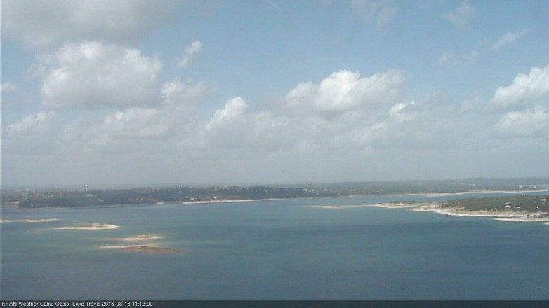 Lake Travis webcam, August 13, 2018 10:15 AM CT