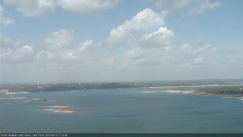 Lake Travis webcam, August 13, 2018 10:25 AM CT