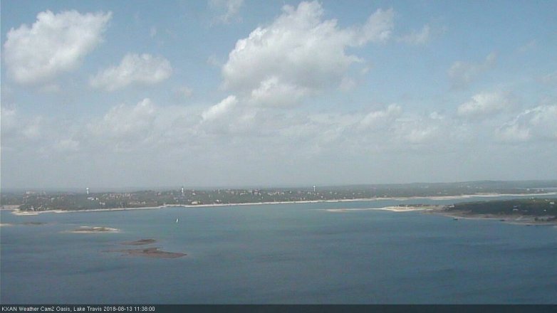 Lake Travis webcam, August 13, 2018 10:40 AM CT