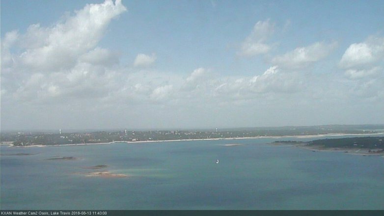Lake Travis webcam, August 13, 2018 10:45 AM CT