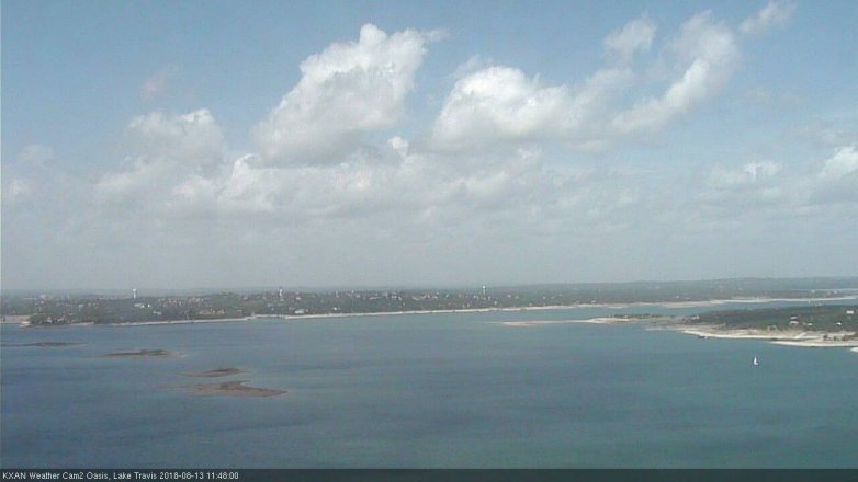 Lake Travis webcam, August 13, 2018 10:50 AM CT