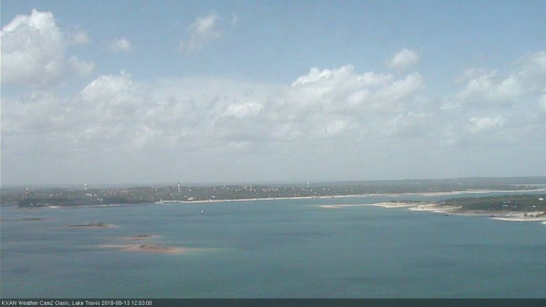 Lake Travis webcam, August 13, 2018 11:05 AM CT