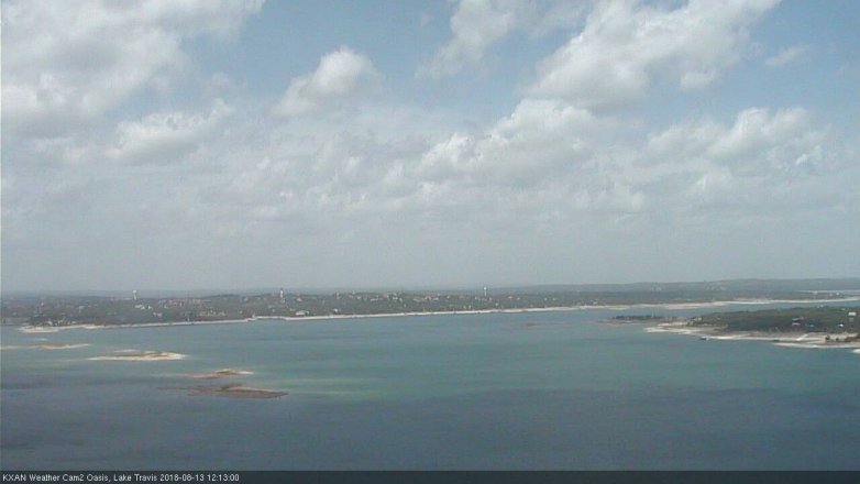 Lake Travis webcam, August 13, 2018 11:15 AM CT
