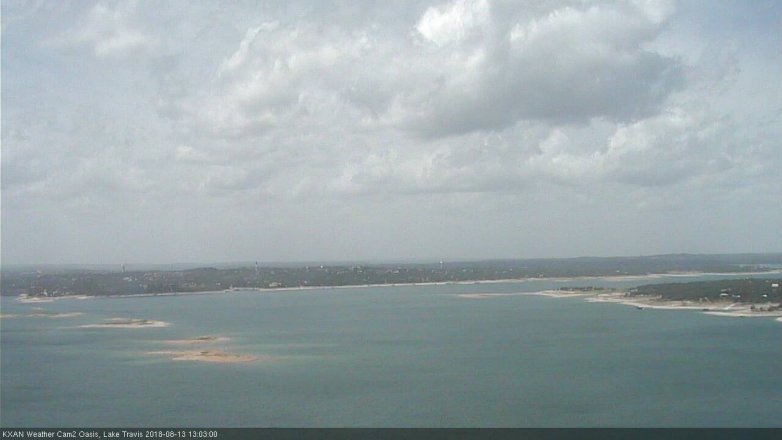 Lake Travis webcam, August 13, 2018 12:05 PM CT
