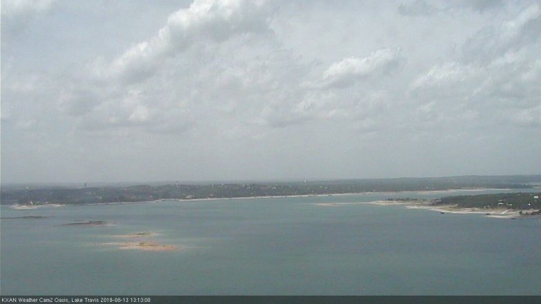 Lake Travis webcam, August 13, 2018 12:15 PM CT